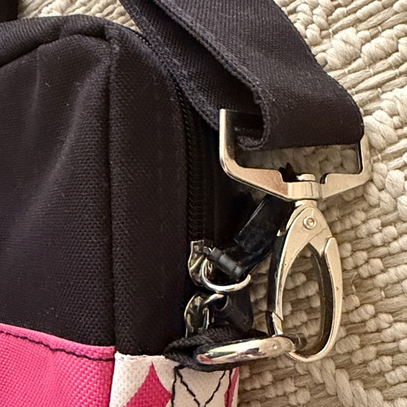 JACKIE Lap Top Case, Pink Floral, Crossbody, 54” strap, Padded Interior, Pockets - Picture 5 of 10